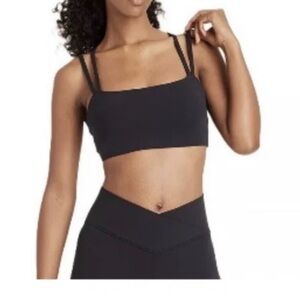 JoyLab Women’s Strappy Longline Brushed Jersey Bra Disco Brown NWT